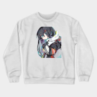 Girl with Black Hair Crewneck Sweatshirt